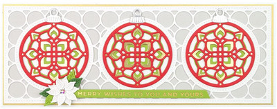 Spellbinders Kaleidoscope Slimline metal die 7 pc Christmas Ornament S5-463 NEW