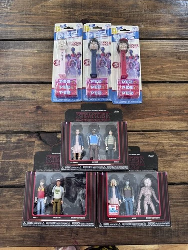 3X Funko Stranger Things Action Figures Packs 2017 Convention Exclusive!!!
