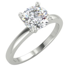 1.05 Ct Round Cut SI1/D Solitaire Diamond Engagement Ring 14K White Gold