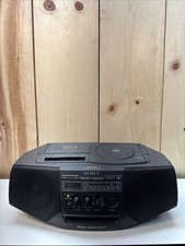 Sony CFD-V15 Boombox AM/FM Radio Cassette Tape CD Player Mega Bass Tested MINT