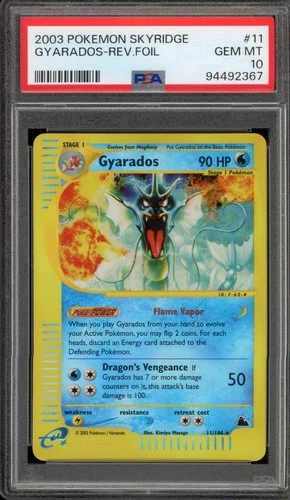 Pokemon Gyarados Skyridge Reverse Holo Rare #11 PSA 10 Gem Mint