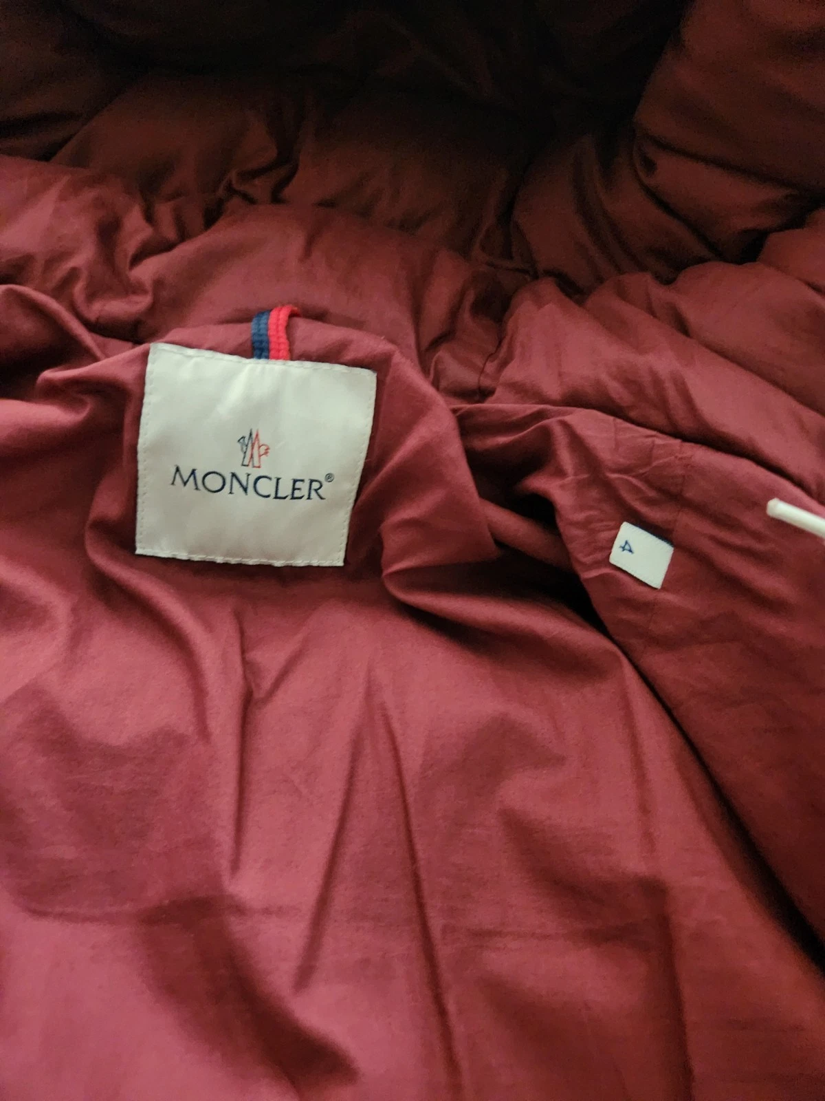 Moncler Lioran Down Jacket Puffer Coat 4 Genuine Maya Burgundy XL *SHIPS TODAY image 6