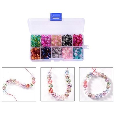 200 Stck./Box Schmuckherstellung Perlen 10 Farben Halskette Armband Zum Selbermachen Glas