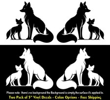 Fox  Kit Graphic Two Pack of 5" Vinyl Decals Vehicle Window Any Flat Surface