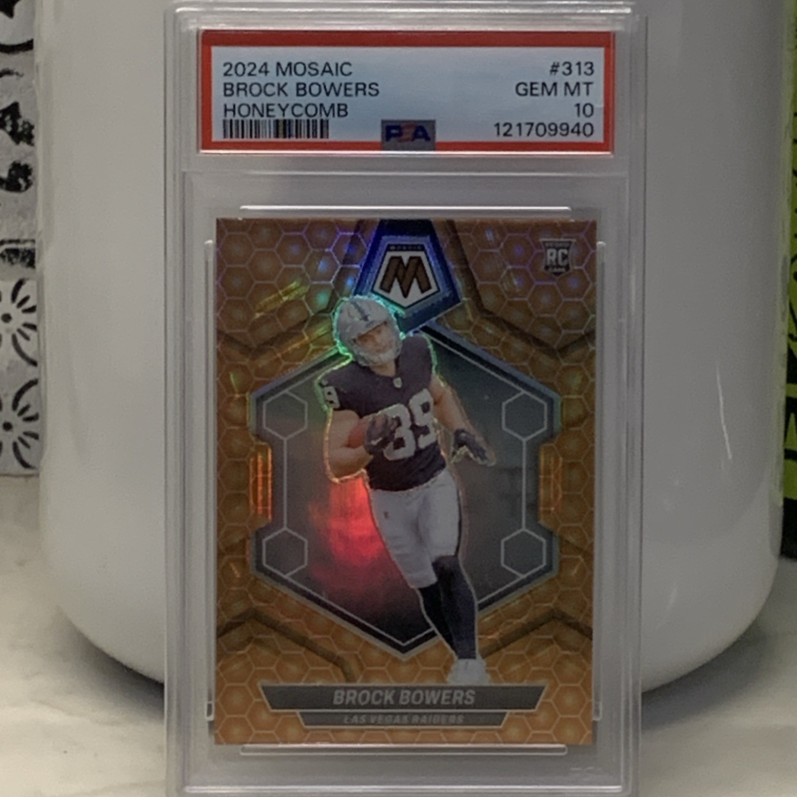 2024 PANINI MOSAIC HONEYCOMB #313 BROCK BOWERS ROOKIE RC PSA 10