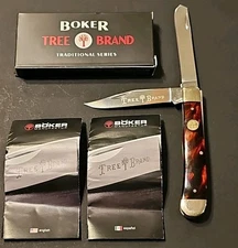 Boker Tree Brand 110830 Copperhead Knife Red Tortoise Shell Solingen Germany