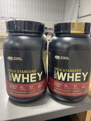 2 Optimum Nutrition Gold Standard 100% Whey Protein Powder, Double Rich Choc