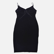 B Smart Velvet Minidress M Stretch Little Black Dress Sleeveless Bodycon Vamp