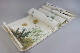 14x Aquarell meist Blumen Japan signiert (IH900)