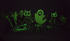 10Pcs Halloween Glow in the Dark Yard Signs w/ Stakes Outdoor Skeletons Bones