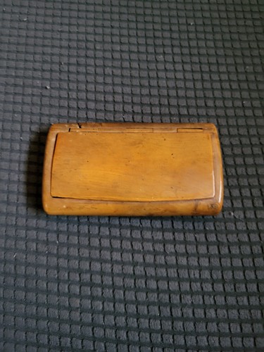 Antique Carved Burl Wood Snuff Box 18th Century 1700's Treenware Hand Carved