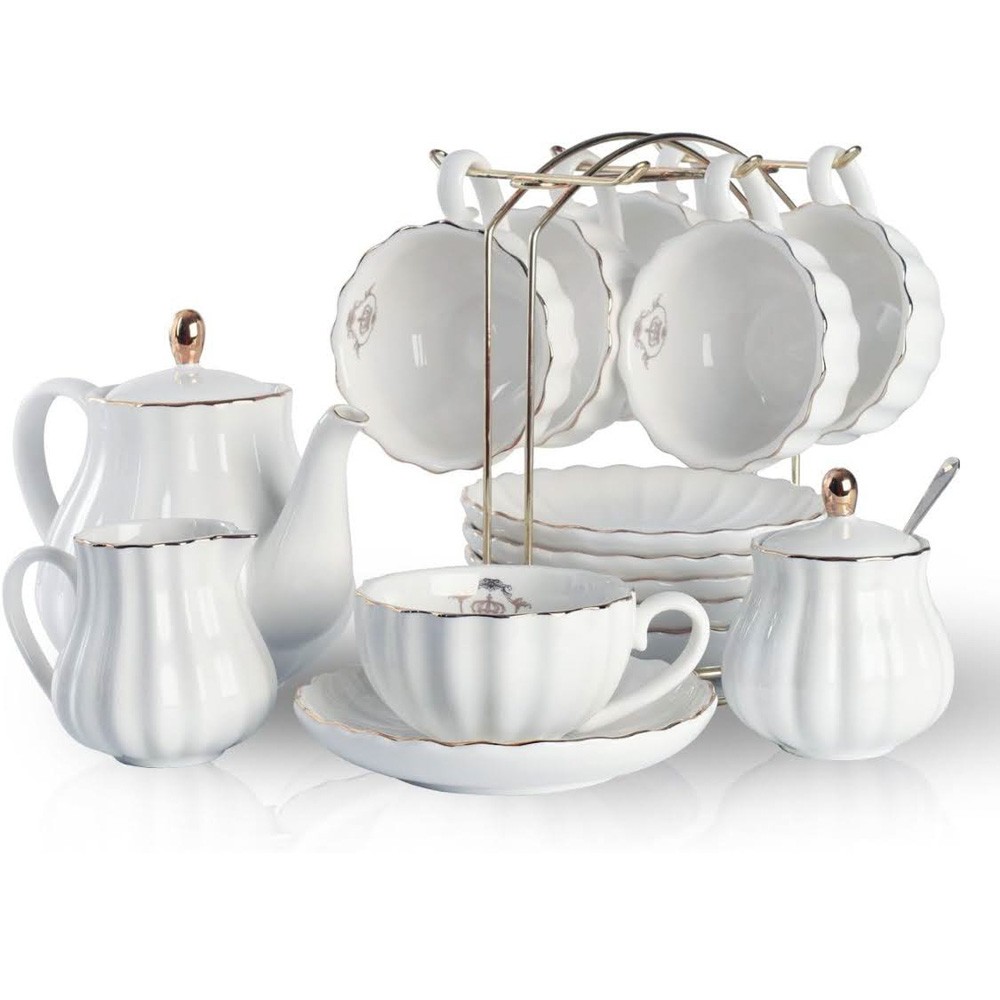 Sweejar Home 22 Stück Europäischen Stil Teeservice, Teetasse und Untertasse