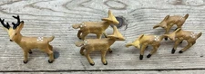 6 Miniature Resin Deer Figurines Three Sizes