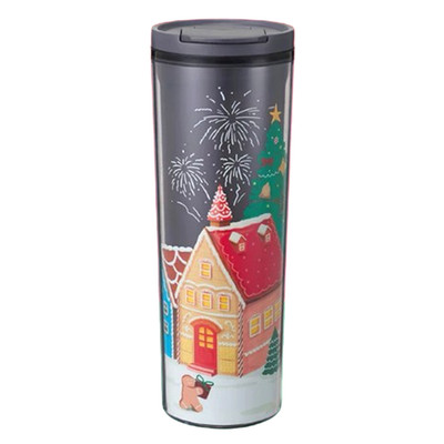 Starbucks Plastic Tumbler Cookie House Night Cold Cup 16oz. Collection 2025 Gift