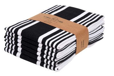 Kitchen Towels 100% Cotton Pack of 6, Highly Absorbent Quick Drying Super Sof...