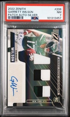 2022 Panini Zenith - Rookie Patch Autograph Garrett Wilson #206 Silver /25 PSA 7