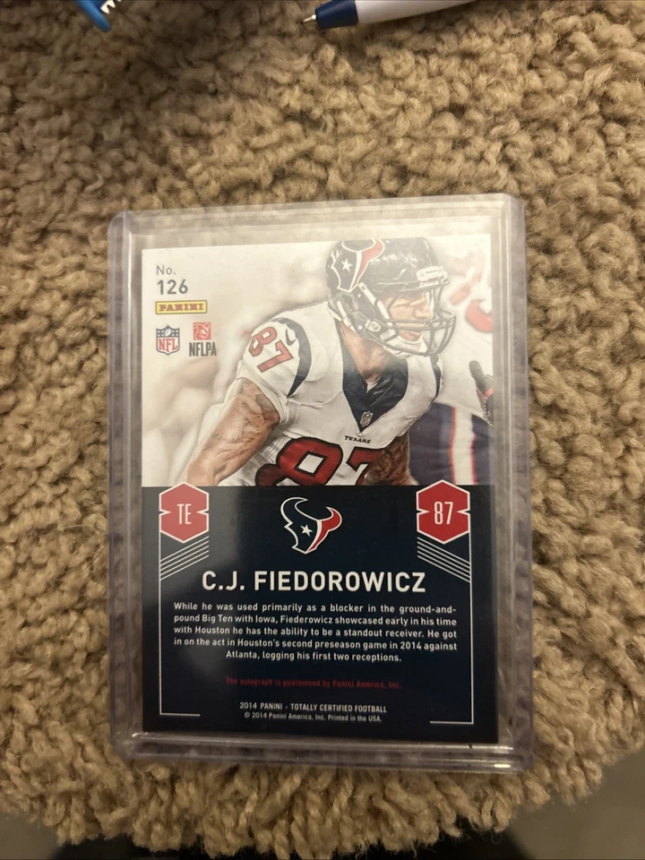 2014 Panini Totally Certified Cj Fiedorowicz Auto - Image 2 of 2