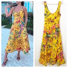 Zimmerman Tropicana Linen Midi Dress US 8