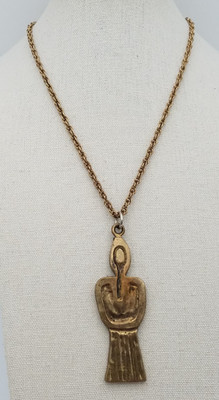 ORTIZ Vintage Native American Goddess Necklace 1/20 12K Gold Filled Chain 27 in
