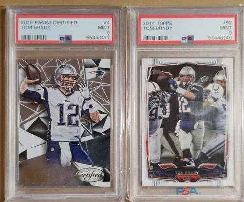 Tom Brady 2015 Panini Certified, 2014 Topps Psa 9