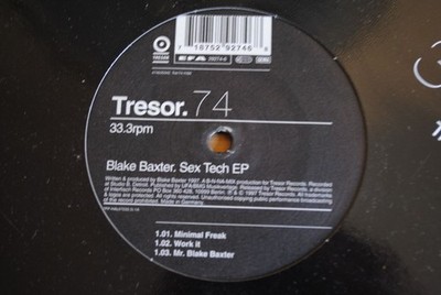 Blake Baxter,Sex Tech EP,Tresor 74.