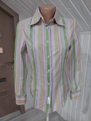 ETRO MILANO classic women's shirt multi-colored stripe with pattern Size 42IT