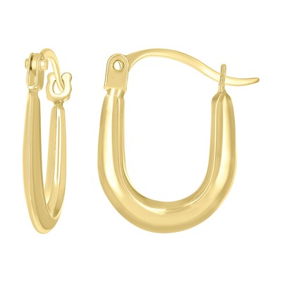 Mode-Creolen Damen U-Form 14kt Gelbgold