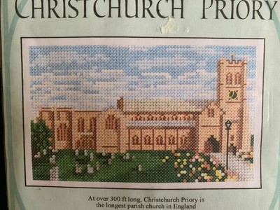 English Christchurch Priory Cross Stitch Kit with Mat NIP
