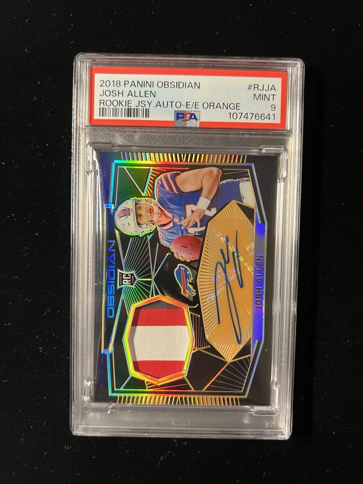 Josh Allen Panini Obsidian Rookie Jersey Autographs #RJJA Electric Etch Orange