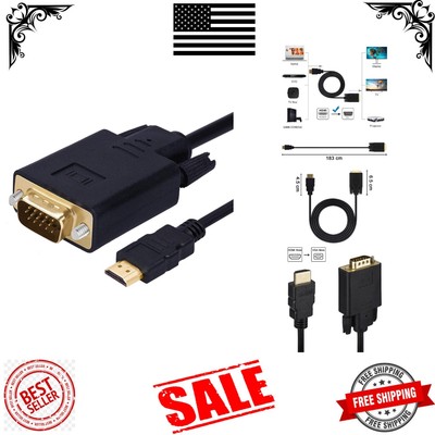 6FT HDMI to VGA Active Video Adapter with Gold-Plated Connectors - 1080P Support
