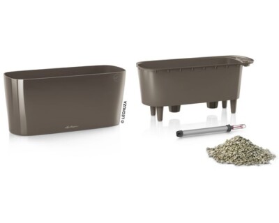 Pflanztopf Lechuza Delta Kunststoff 40 x 15 x 18 cm taupe inkl. Pflanzeinsatz, E
