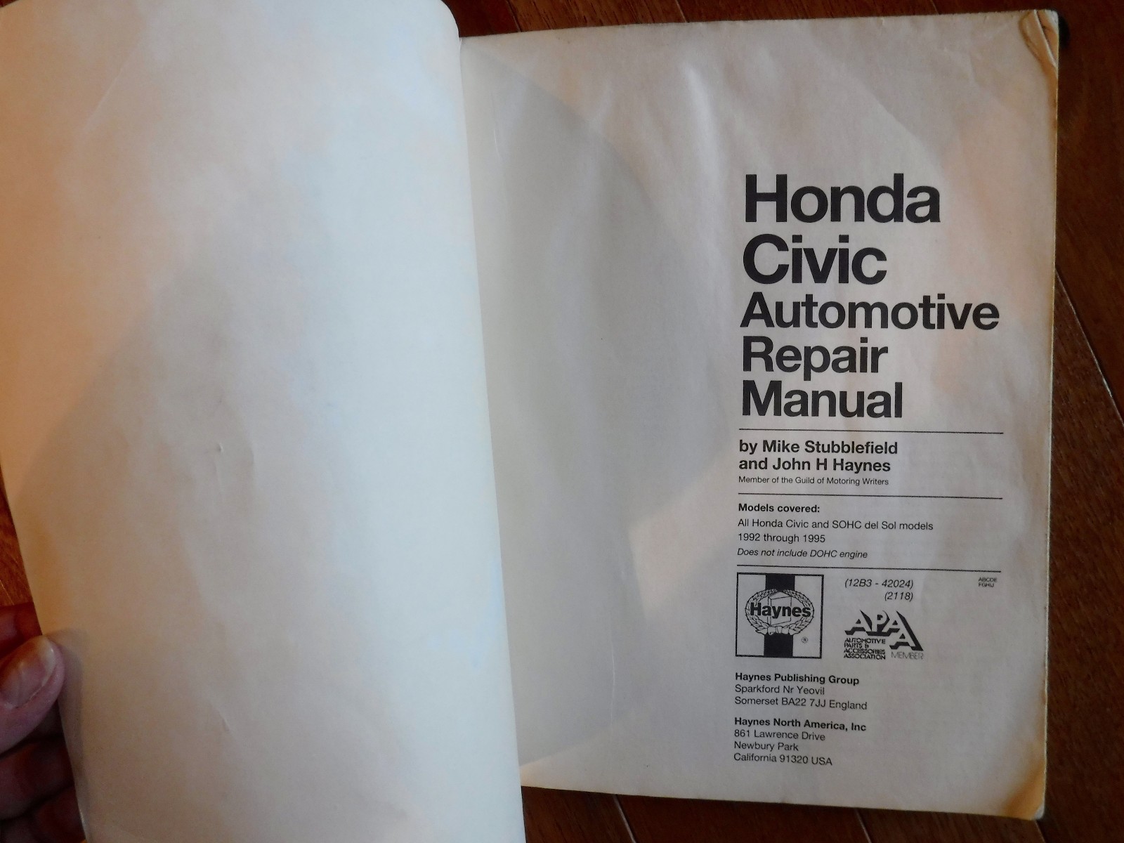 Haynes Honda Civic & Del Sol Repair Manual 1992 Thru 1995 All SOHC Models |  eBay
