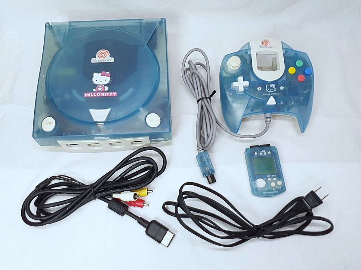 Sega Dreamcast console Hello Kitty Blue set New Battery HKT-3000