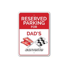 Reserved Parking Chevy Corvette Metal Sign Chevrolet Automotive Car Man Cave