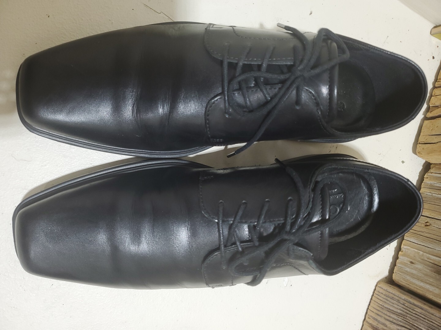 SAOLA Scarpe eleganti da uomo nere ECCO taglia 9 9 5 Shock Point in pelle stringate taglia EU 43 (24)