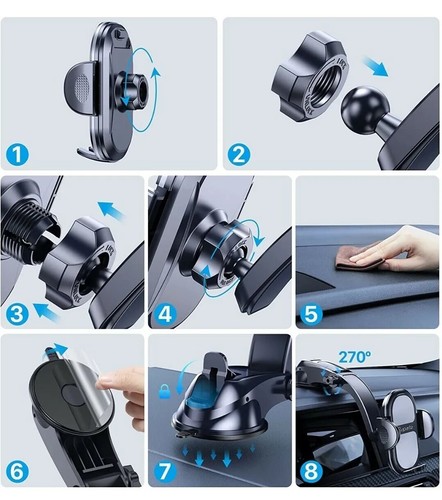 Soporte de teléfono para automóviles, mejorado soporte de teléfono de automóvil de succión más fuerte para... - Imagen 7 de 7
