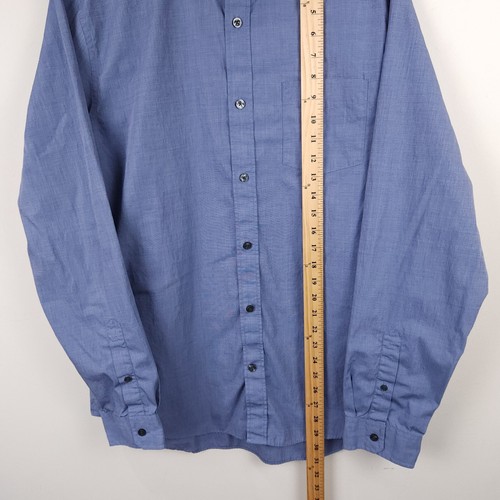 Vince Shirt Mens XL Extra Large Blue Button Down Cotton Long Sleeve Pocket - Picture 5 of 11