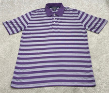 Brooks Brothers Polo Shirt Men's 2XL Short Sleeve Purple Striped Golf 5230