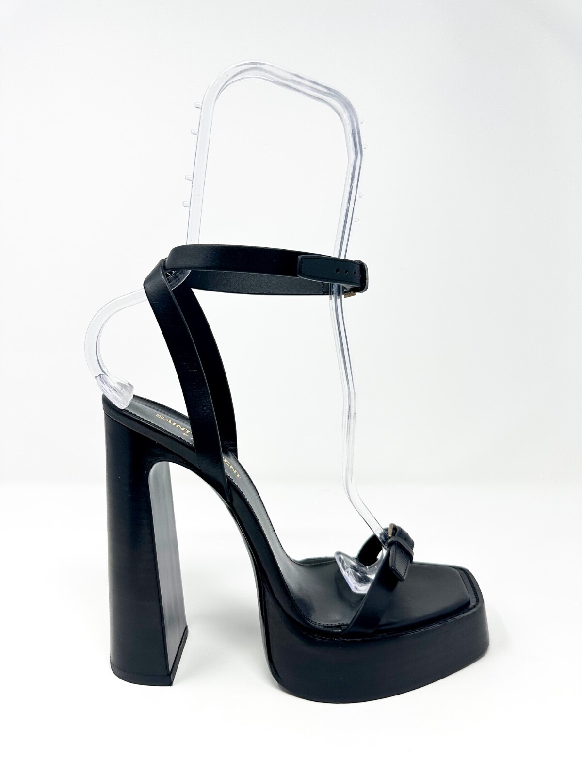 Saint Laurent YSL sandali donna platz platform neri 9 5 US 39 5 EU $1190