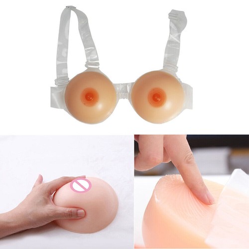 Silicone Breast Form False Boobs Self adhesive Crossdresser Transgender Cosplay - Picture 3 of 8
