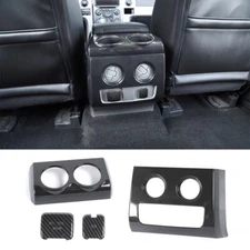 Armrest Rear Cup Holder Trim Cover Set For Ford F150 Raptor 2009-14 Carbon Fiber