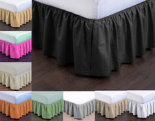 MODERN SOLID DUST RUFFLE SPLIT CORNERS 1PC BED BEDDING PLEATED SKIRT DROP GYPSY