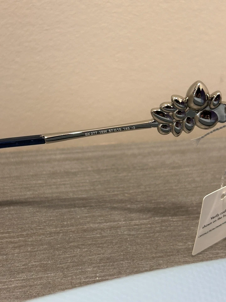 Swarovski SK277 16W Gris Con Marco de Metal Estilo Mariposa Azul 57-15-145 Cristal Foto 4 de 4