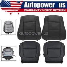 For 2011-2015 Ford Explorer Driver Passenger Bottom Top Leather Seat Cover Black