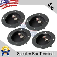 4 PC SUBWOOFER SPEAKER ROUND BOX TERMINAL SCREW CUP PLATE CONNECTOR BINDING POST