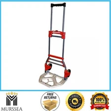 NEW Milwaukee 150lb Capacity Red Steel Folding Hand Truck Magna Ideal Heavy Cart