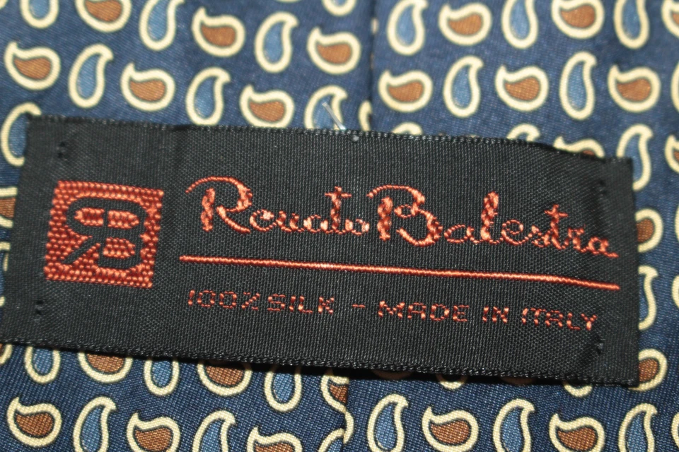 Gravata de seda RENATO BALESTRA feita na Itália F63519 - Imagem 4 de 4