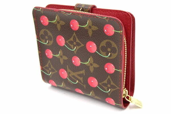 Louis-Vuitton Monogram Cherry Compact Zip Bi-fold Wallet