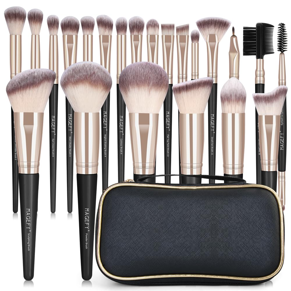 Makeup Brushes, 22 Pcs Professional Premium Synthetic Makeup Brush Set with Case-image