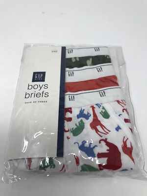 Gap Kids Boys Briefs 3 Pack Size XXS African Animals, Red 2-3 Years Underwear